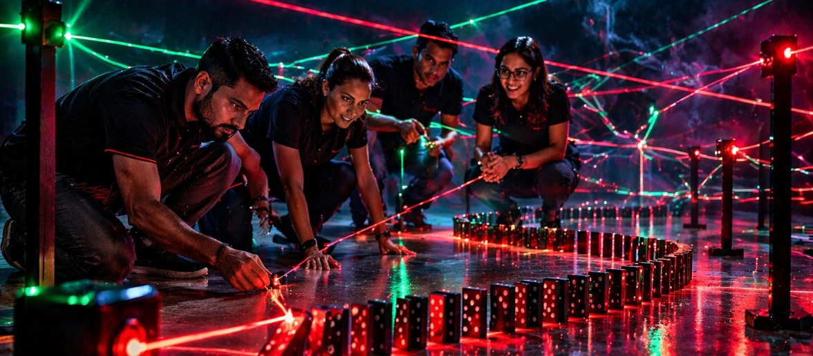 Laser Domino Challenge Team Building engage4more