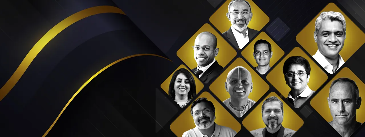 Collage of top Indian executive leadership coaches, masterclass facilitators, and motivational speakers available for C-suite offsites and corporate L&D workshops