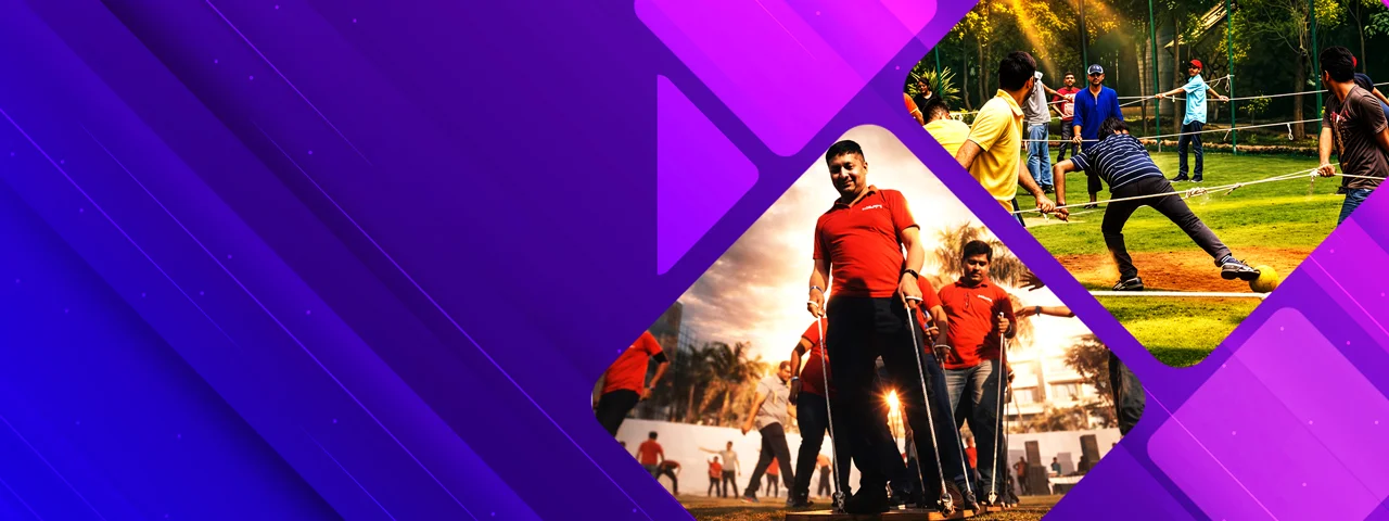 Corporate team offsite activities and outdoor retreat sessions for company employees.