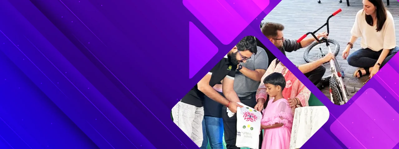 Corporate employees participating in CSR and sustainability-led team building activities.