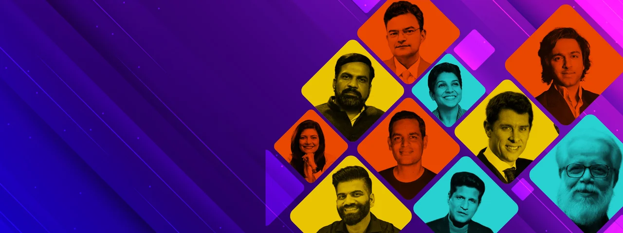 Collage of top Indian digital transformation experts, AI thought leaders, and tech innovators available for corporate IT summits and future of work offsites