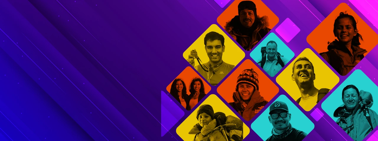 Collage of top Indian mountaineers, Mount Everest summiteers, and extreme adventure speakers available for corporate peak performance and resilience keynotes