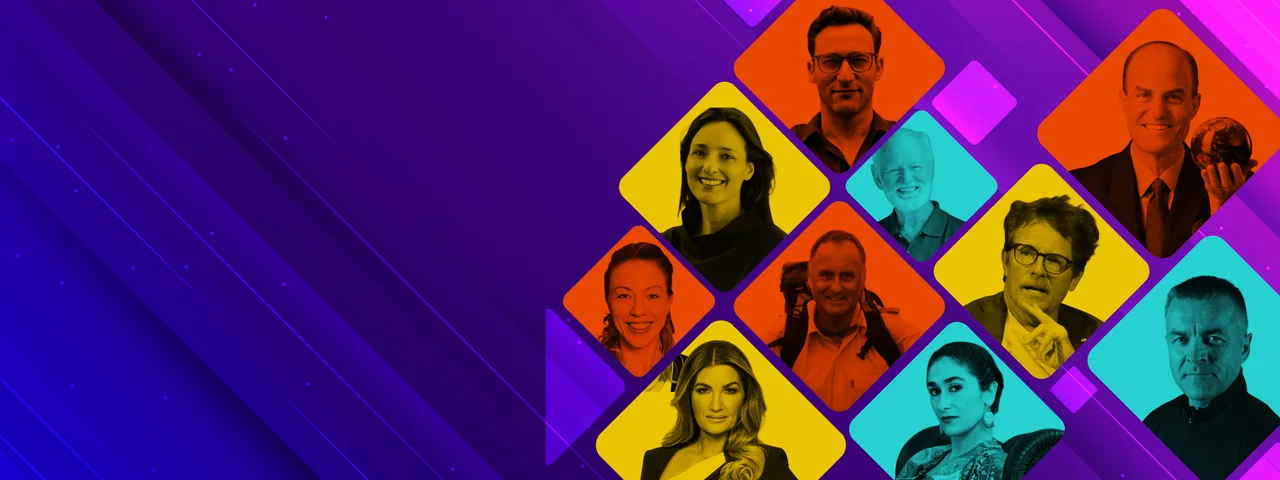 Collage of top international keynote speakers and global thought leaders available for multinational corporate events and leadership summits