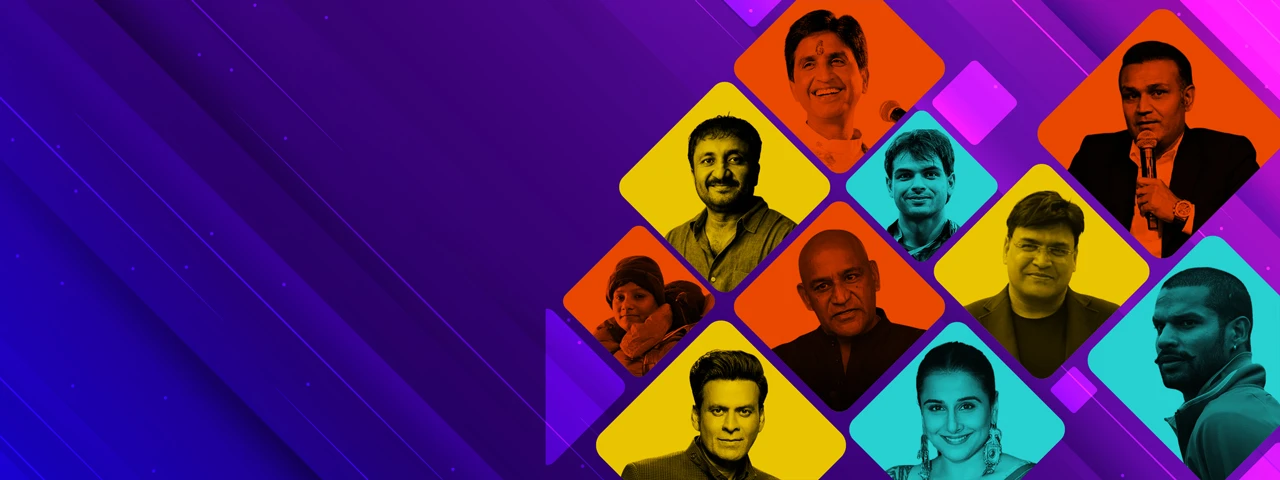 Collage of top Indian regional language motivational speakers and business coaches available for local dealer meets, factory town halls, and regional sales summits