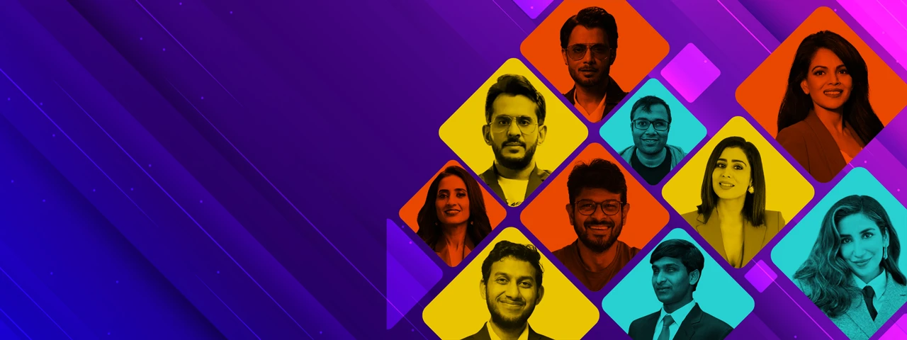 Collage of top Shark Tank India judges, celebrity investors, and business motivational speakers available for startup summits, corporate town halls, and leadership offsites