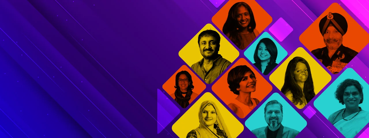 Collage of top Indian social workers, NGO founders, and social changemakers available for corporate CSR events, ESG summits, and purpose-driven leadership offsites