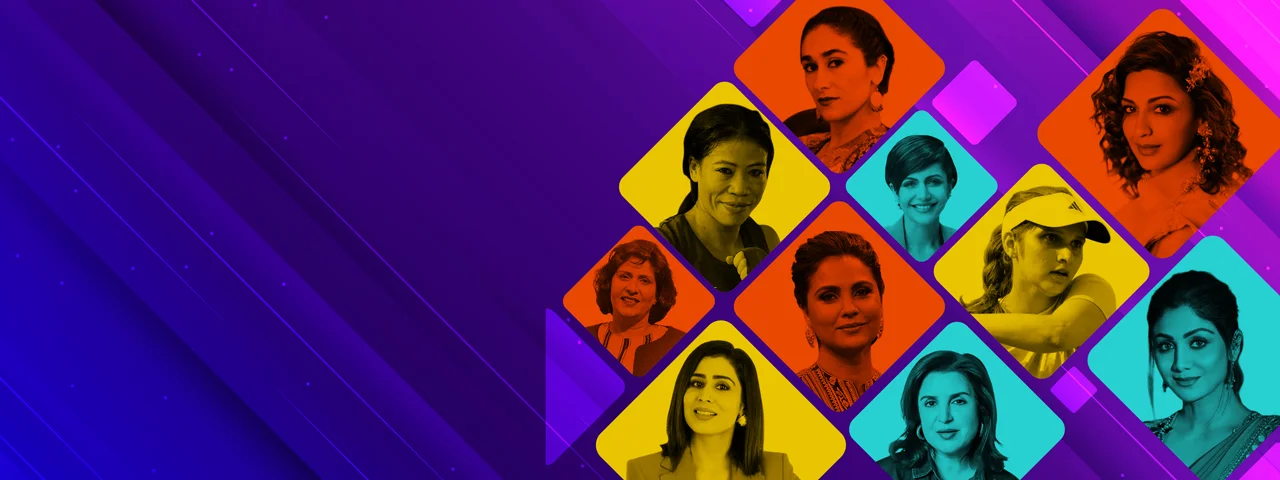 Collage of inspiring Indian working mothers, mompreneurs, and women leaders available for corporate Women's Day events and DEI summits