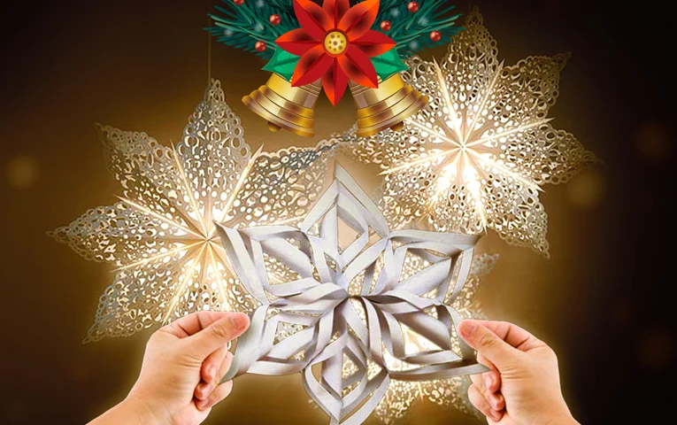 3 D Snowflakes Lantern Making