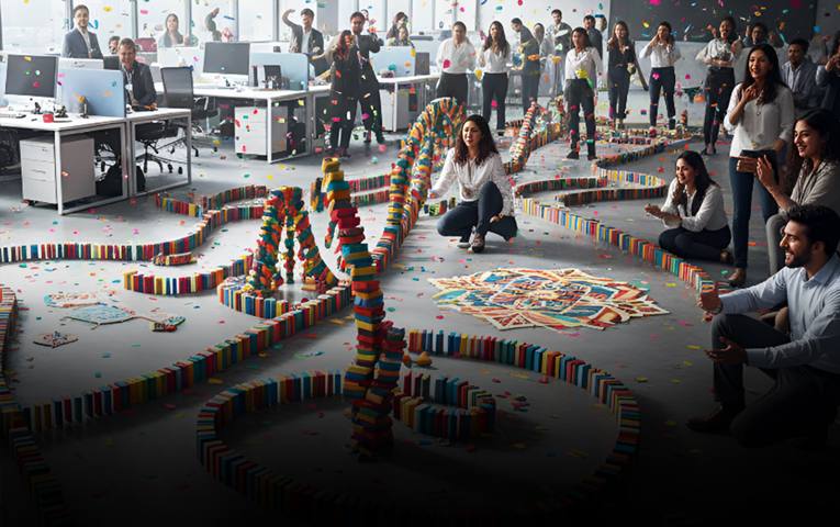 Domino Rally Team Building Activity