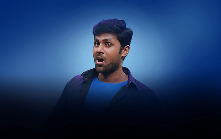 Vignesh Vijayan Vignesh Vijayan popularly known as "EnterTrainer VICKY" is a comedian, anchor, fitness expert